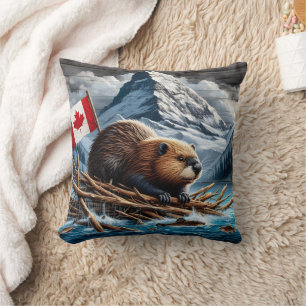 Beaver Lodge by Snowy Mountains Kissen