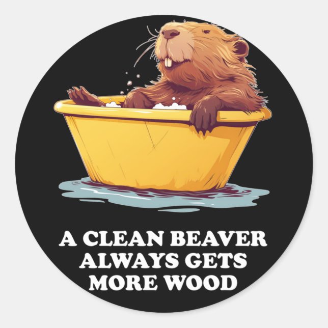 Beaver Lover Bath Runder Aufkleber (Vorderseite)