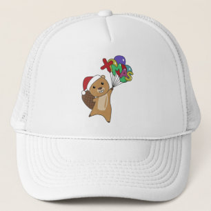 Beaver Merry Christmas Winter Animals Beaver Truckerkappe