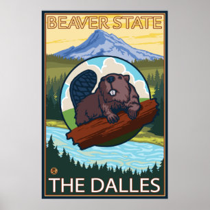Beaver & Mt. Hood - The Dalles, Oregon Poster