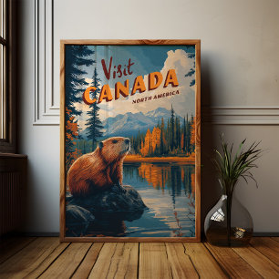Beaver Poster - Vintage Travel Art