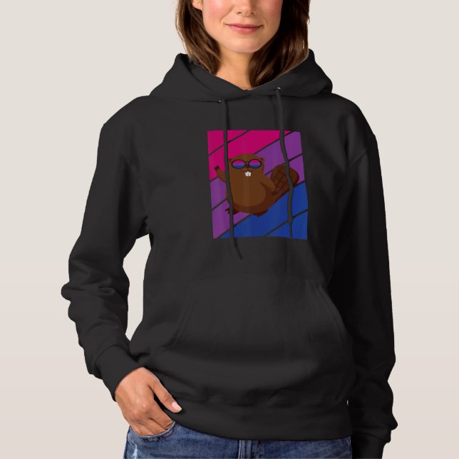 Beaver Pride Bisexual Flag LGBTQ Proud Ally Pride  Hoodie (Vorderseite)