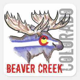 Beaver Quadratischer Aufkleber