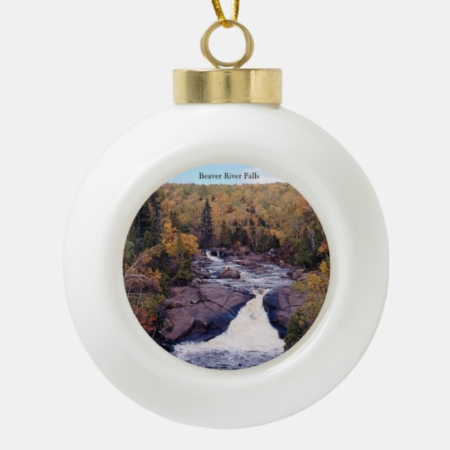 Beaver River Falls ball oder Schneeflockenschmuck Keramik Kugel-Ornament (Vorderseite)