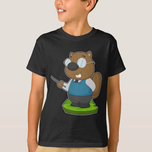 Beaver Teacher Glasses T-Shirt (Vorderseite)