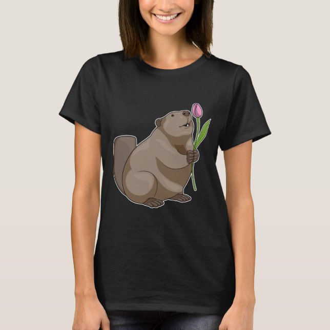 Beaver Tulip Blume T-Shirt (Vorderseite)