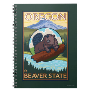 Beaver und Mount Hood Scene Vintage Travel Notizblock