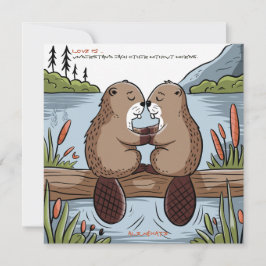 Beaver Valentine Feiertagskarte