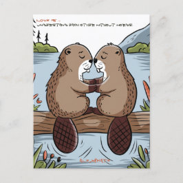 Beaver Valentine Postkarte