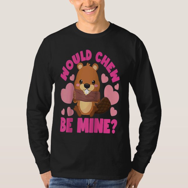 Beaver Wood Chew Be Mine Raglan Baseball T-Shirt (Vorderseite)