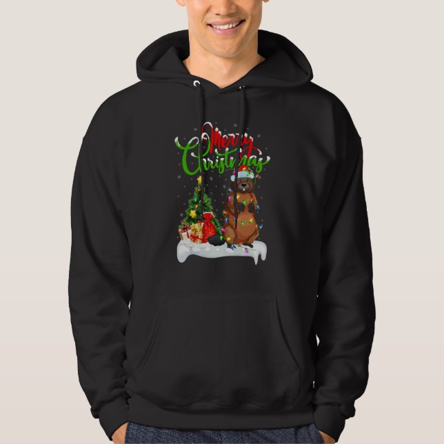 Beaver   Xmas Decorations Santa Beaver Christmas Hoodie (Vorderseite)