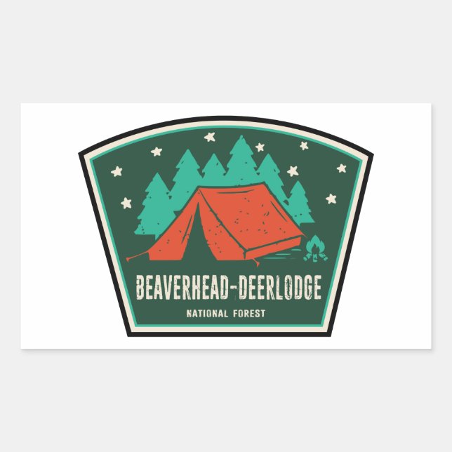 Beaverhead Deerlodge National Forest Camping Rechteckiger Aufkleber (Vorderseite)