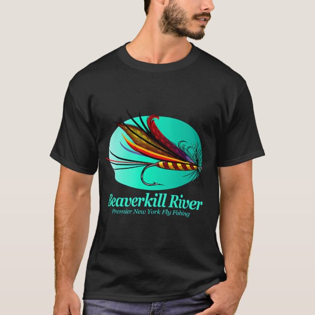 Beaverkill River Fliegenfischen (FSH) T-Shirt (Vorderseite)
