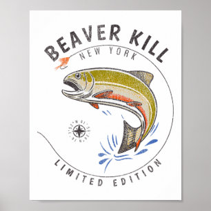 Beaverkill River New York Fly-Fischen Souvenir Bea Poster