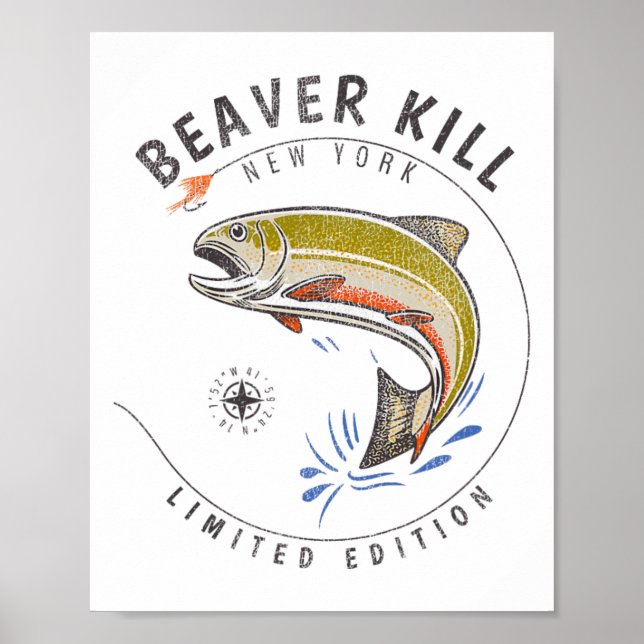 Beaverkill River New York Fly Fishing Souvenir Bea Poster (Vorne)