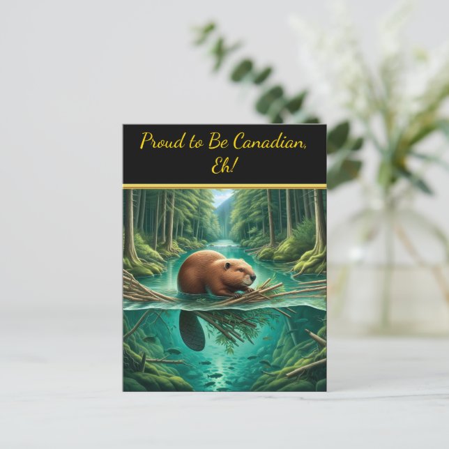 Beavers Forest Symphony Postkarte (Stehend Vorderseite)