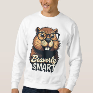 Beaversmart - Funny Beaver mit Brillen Graphic Sweatshirt