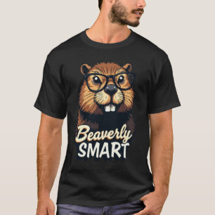 Beaversmart - Funny Beaver mit Brillen Graphic T-Shirt