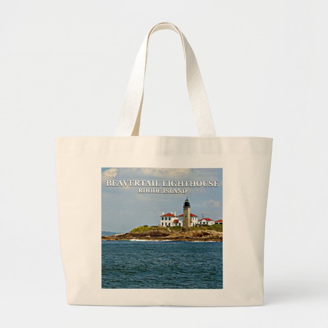 Beavertail Leuchtturm, Insel Rhode Jumbo Stoffbeutel (Vorne)