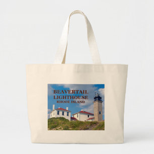 Beavertail Leuchtturm, Rhode Island Tote Bag Jumbo Stoffbeutel