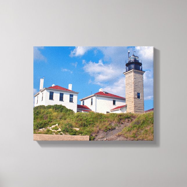 Beavertail Leuchtturm, Rhode Island Wrapped Canvas Leinwanddruck (Vorderseite)