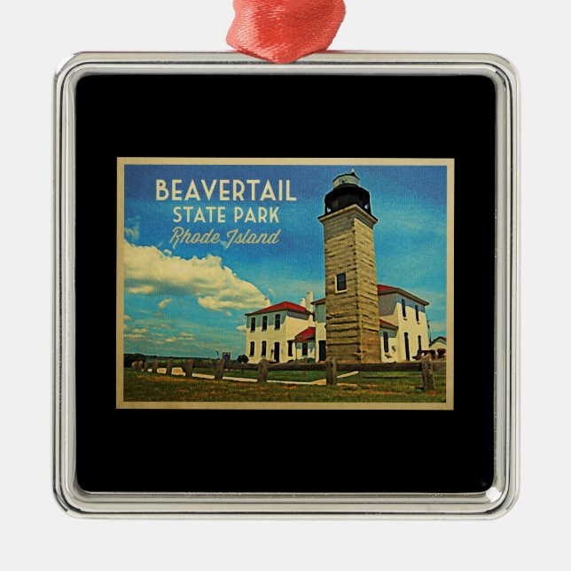 Beavertail Lighthouse Rhode Island Ornament Aus Metall (Vorne)