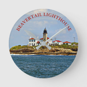 Beavertail Lighthouse Rhode Island Wall  Clock Runde Wanduhr