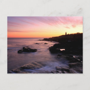 Beavertail Ocean Bluffs Lighthouse Sunset Postkarte