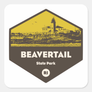 Beavertail Staat Park Rhode Island Quadratischer Aufkleber