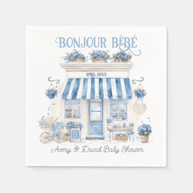 Bebe Cafe Bonjour Bebe Parisian theme Baby Show Serviette (Vorderseite)