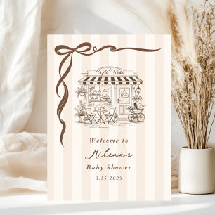 Bebe Cafe Geschlechtsneutrale Schleife Baby Shower Poster