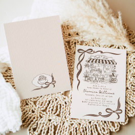 Bebe Cafe Pariser Thema-Bogen Kaffee Baby Shower Einladung