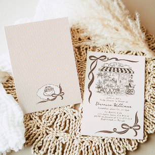 Bebe Cafe Pariser Thema-Bogen Kaffee Baby Shower Einladung