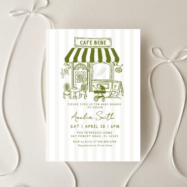 Bebe Cafe Zuhause-Café thematisch Babydusche Einladung (Von Creator hochgeladen)