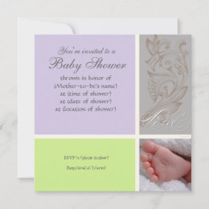 Bébé Modern Swirl n Dot - Baby Girl Shower Einladu Einladung