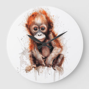 Bebé Orangután Große Wanduhr