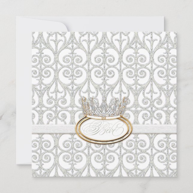 Bébé Princess Crown Baby Shower Einladung (Vorderseite)