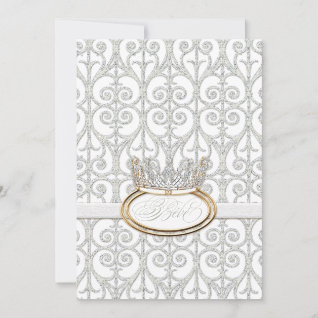 Bébé Princess Crown Baby Shower Einladung (Vorderseite)