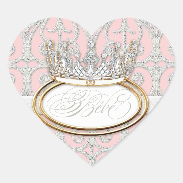 Bébé Princess Crown, Girl Baby Shower Sticker Sieg (Vorderseite)