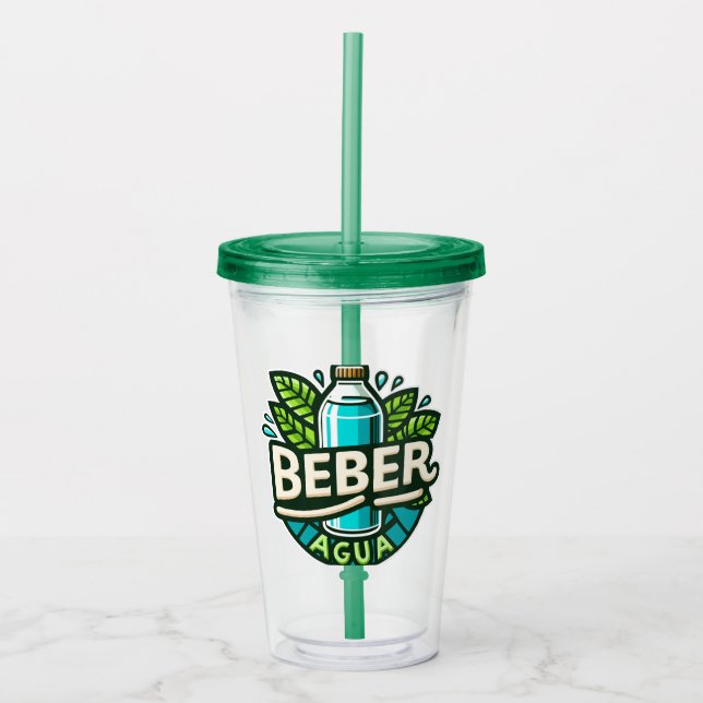 Beber agua acryltrinkbecher (Vorderseite)