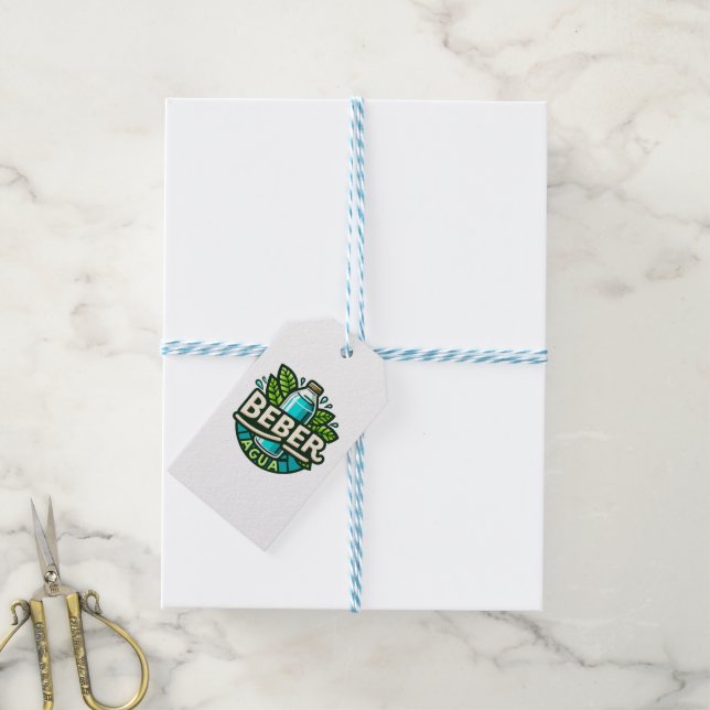 Beber agua geschenkanhänger (Mit Garn)
