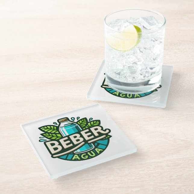 Beber agua glasuntersetzer (Schrägansicht)