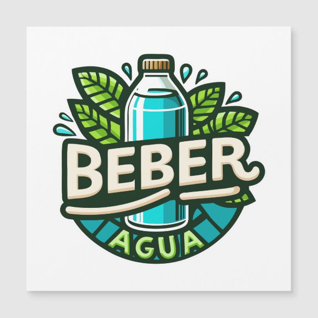 Beber agua magnetkarte (Vorderseite)