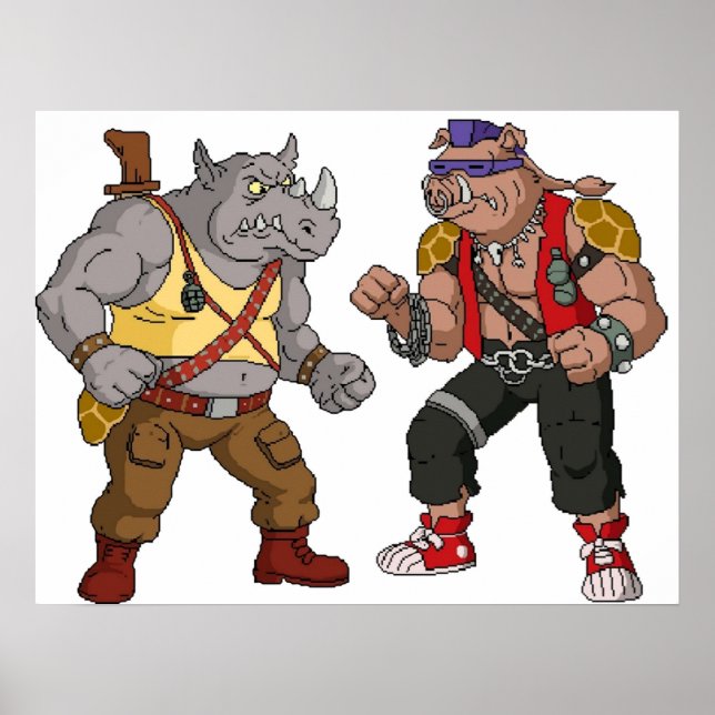 Bebop Rocksteady - Funny Big Print Poster (Vorne)