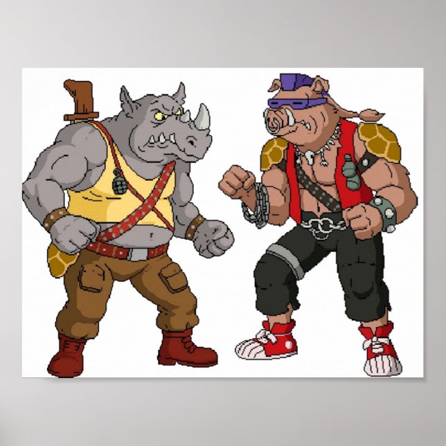 Bebop Rocksteady Funny Großdruck Poster (Vorne)