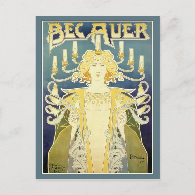 Bec Auer (blau) Postkarte (Vorderseite)