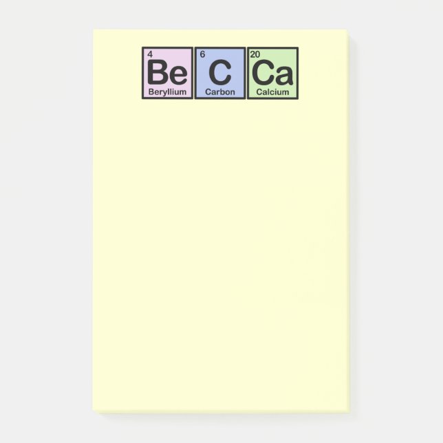 Becca machte von den Elementen Post-it Klebezettel (Vorderseite)