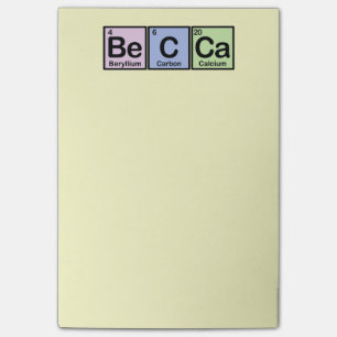 Becca machte von den Elementen Post-it Klebezettel