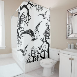 Beccacce maliarde in volo tra rami duschvorhang