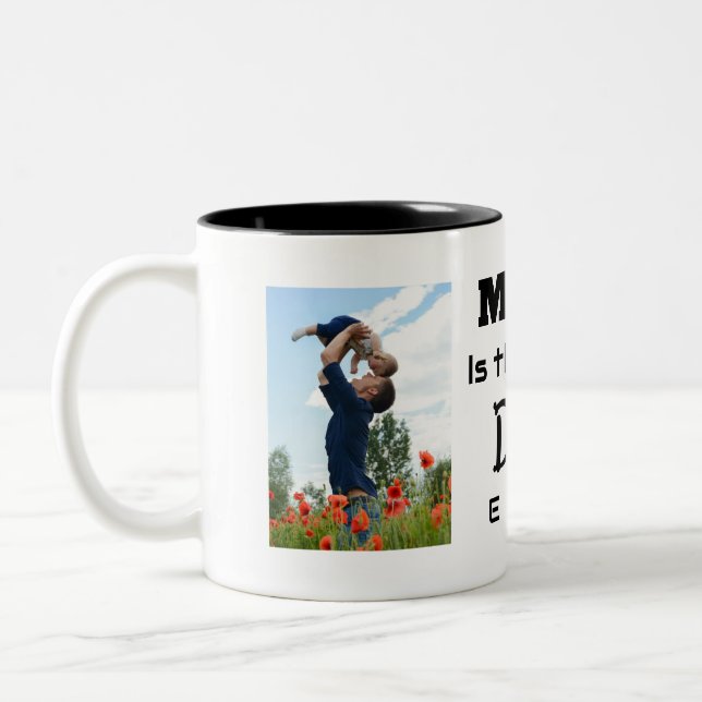 Becher 2 Farben Best Dad ever, Foto customizable Zweifarbige Tasse (Links)